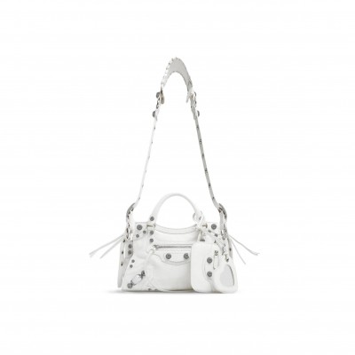 BALENCIAGA SMALL NEO CAGOLE CITY IN WHITE 700940210B09104 (25.9*17.8*11.4cm)